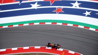 Max Verstappen of the Netherlands driving the (33) Red Bull Racing RB16B Honda during practice ahead of the F1 Grand Prix of USA at Circuit of The Americas