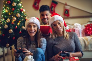 People Gaming at Christmas