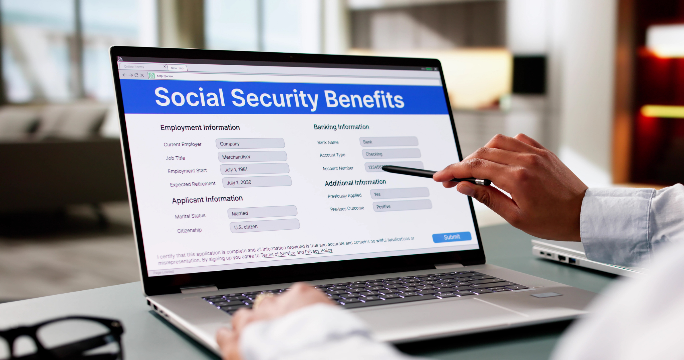 Worker Filling Social Security Benefits