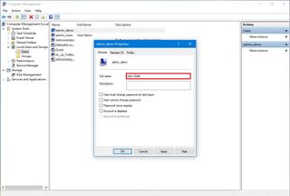 Computer Management change Windows 10 account name