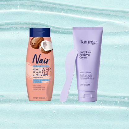 two bottles of hair removal creams