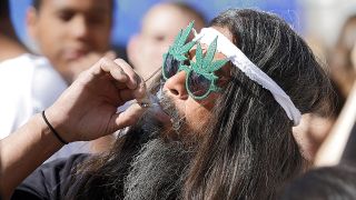 Man smoking cannabis