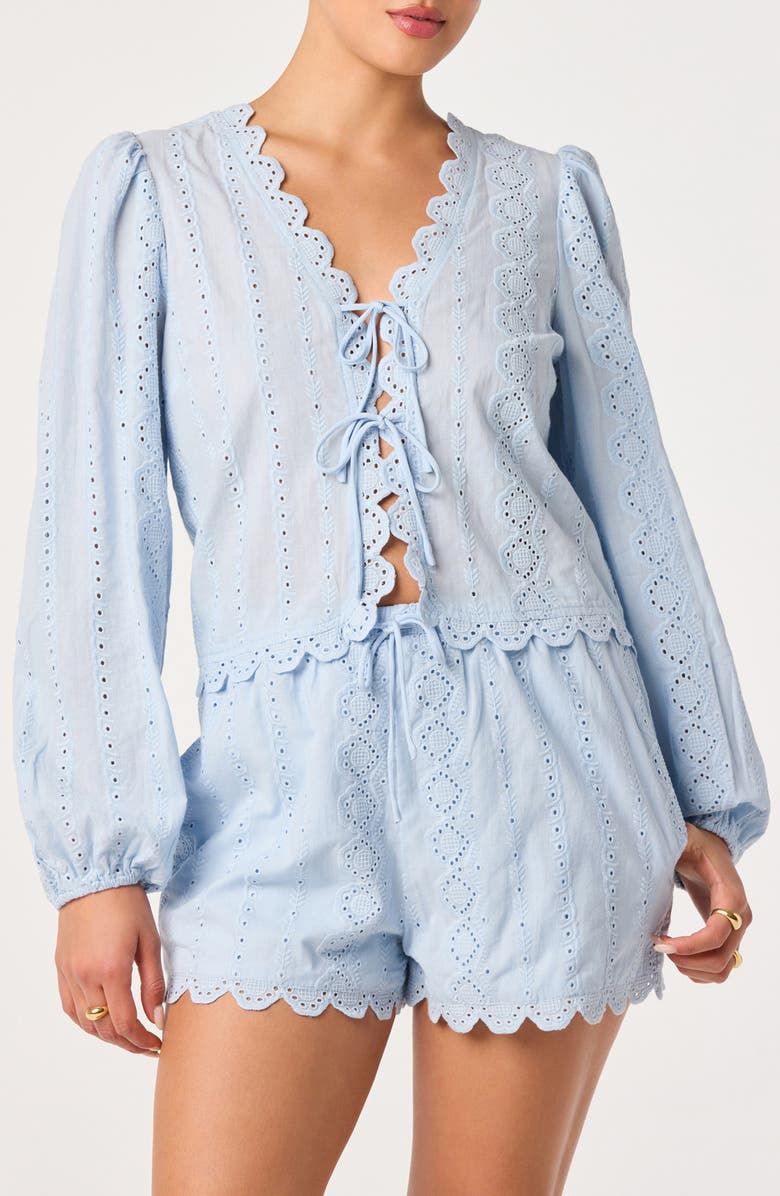 Leah Tie Front Eyelet Top