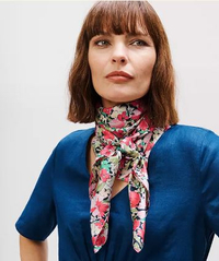 Sketchbook Floral Silk Scarf, Pink/Multi |$54/£45| John Lewis