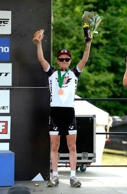 Math Flueckiger (Trek World Racing) on the podium in Windham