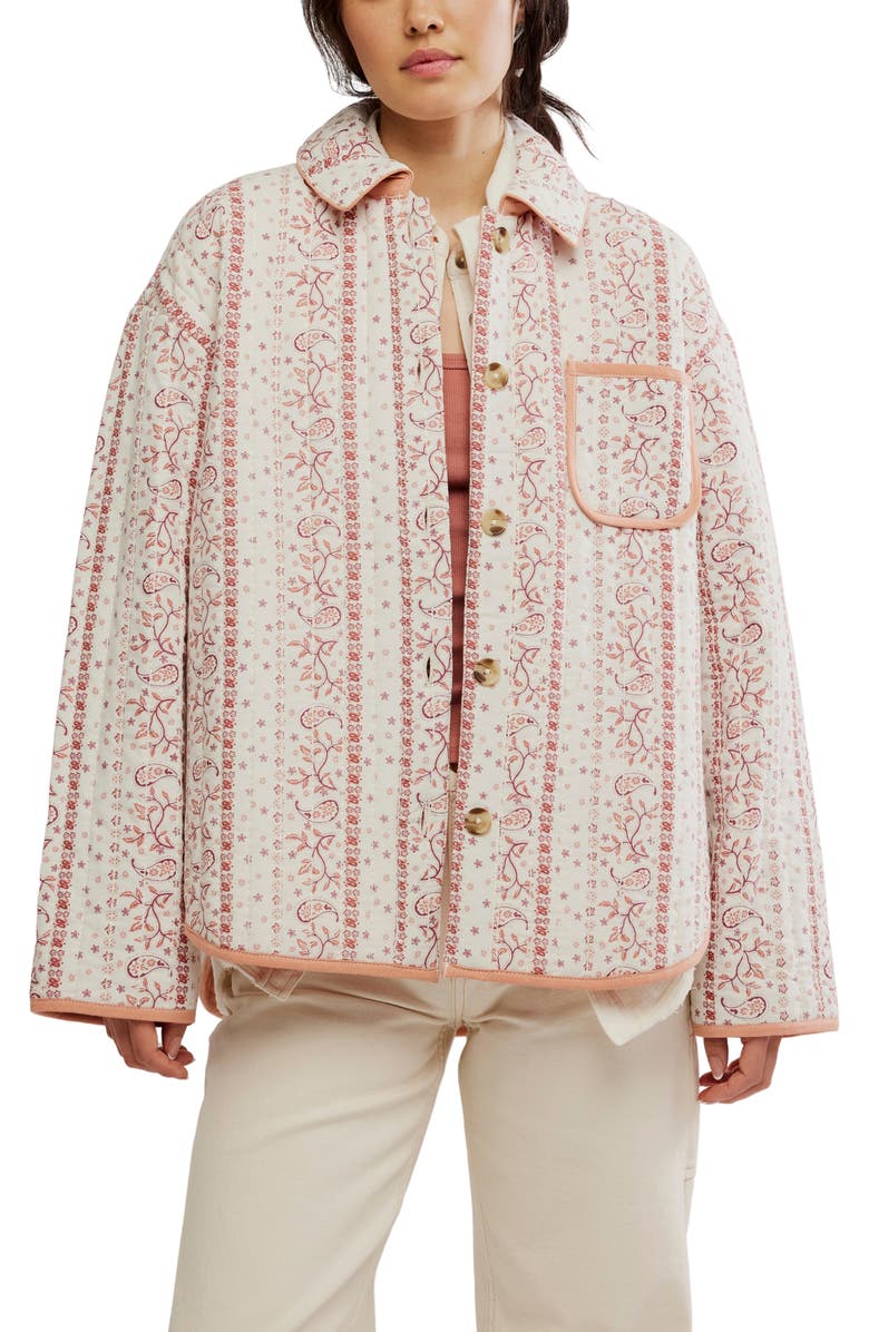 Alexie Print Boxy Quilted Jacket