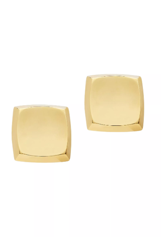 Saint Laurent Curvy Square Earrings in Metal