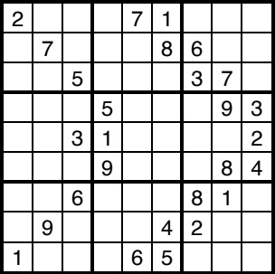An unsolved sudoku.