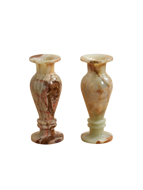 Set of Two Onyx Vases