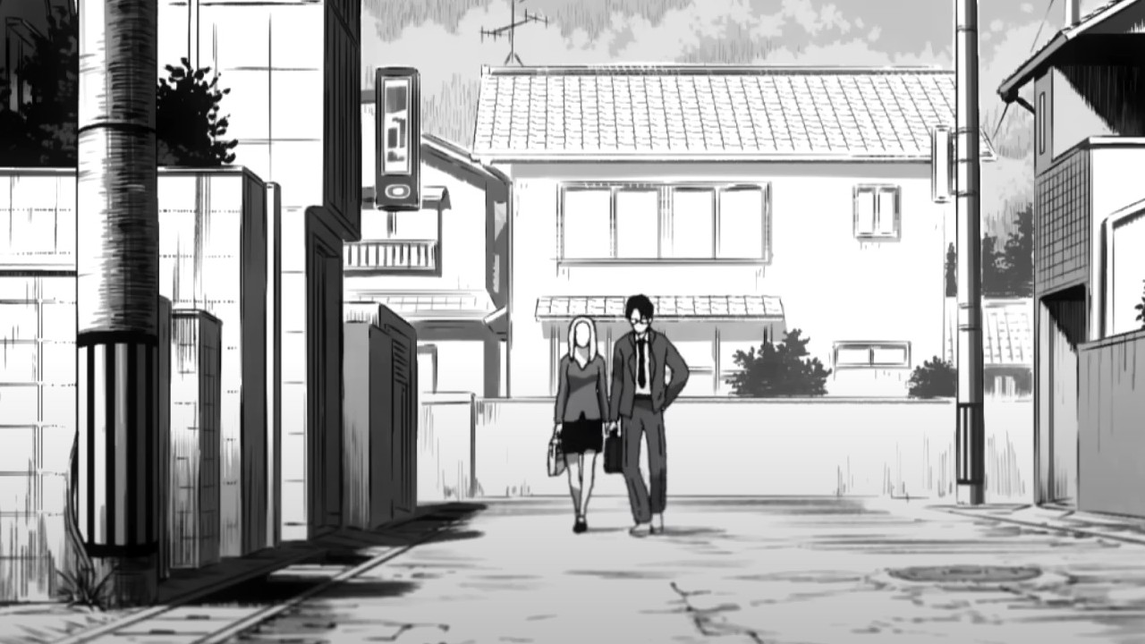 Kirie caminando con Shuichi en Uzumaki