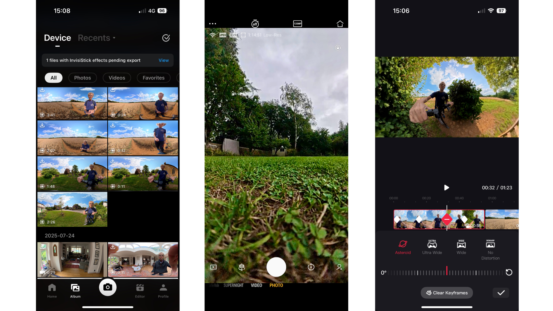 DJI Osmo 360 Mimo app