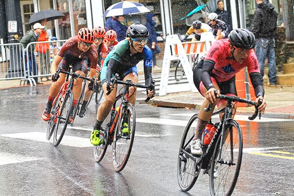 Hagens Berman|Supermint's Julie Kuliecza, designated gunner for her team, shuts down anything that went up the road