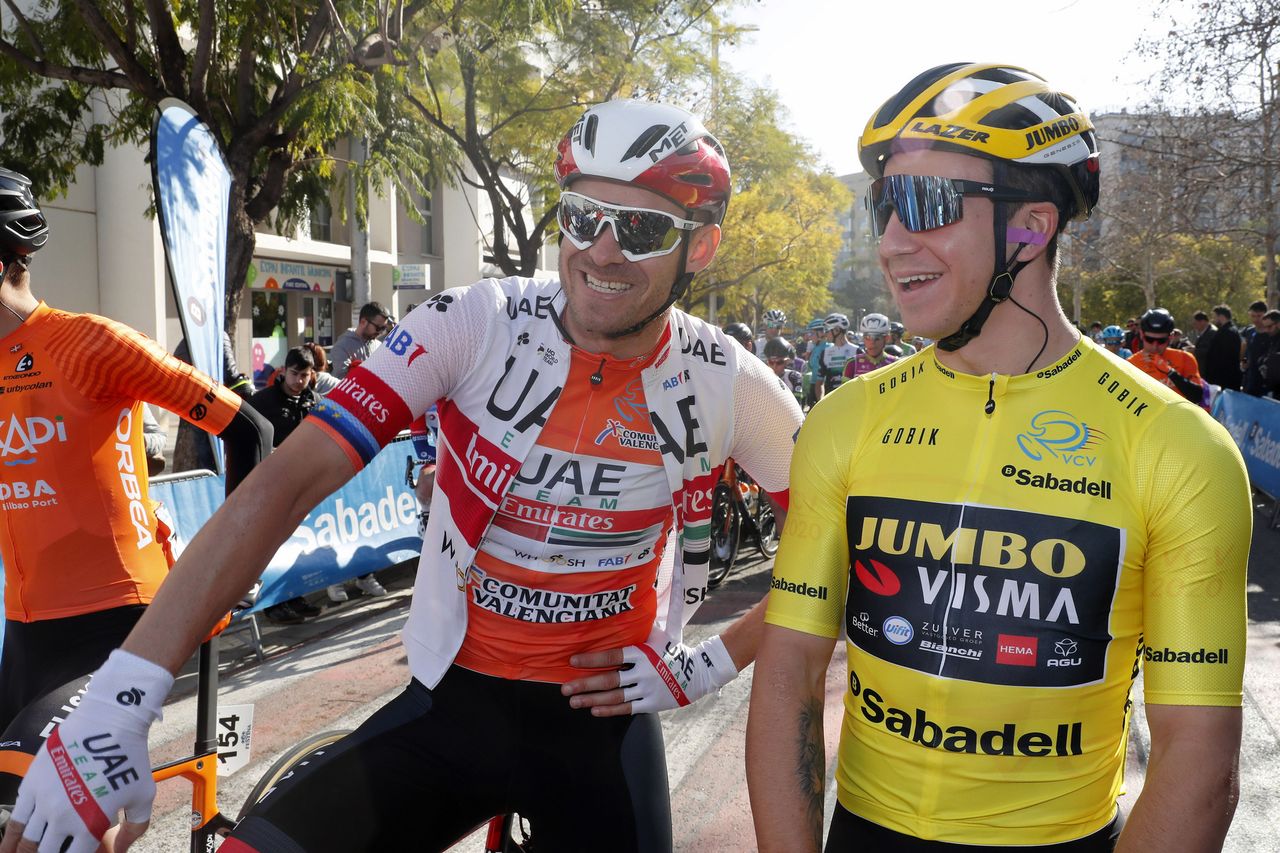 Volta a la Comunitat Valenciana 2020 - 71st Edition - 2nd stage Torrent - Cullera 181 km - 06/02/2020 - Alexander Kristoff (NOR - UAE - Team Emirates) - Dylan Groenewegen (NED - Team Jumbo - Visma) - photo Luis Angel Gomez/BettiniPhoto&Acirc;&copy;2020