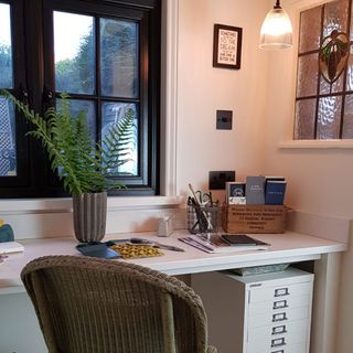 home office area in garden studio