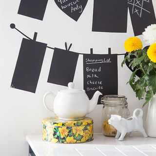 chalkboard stickers and flower pot