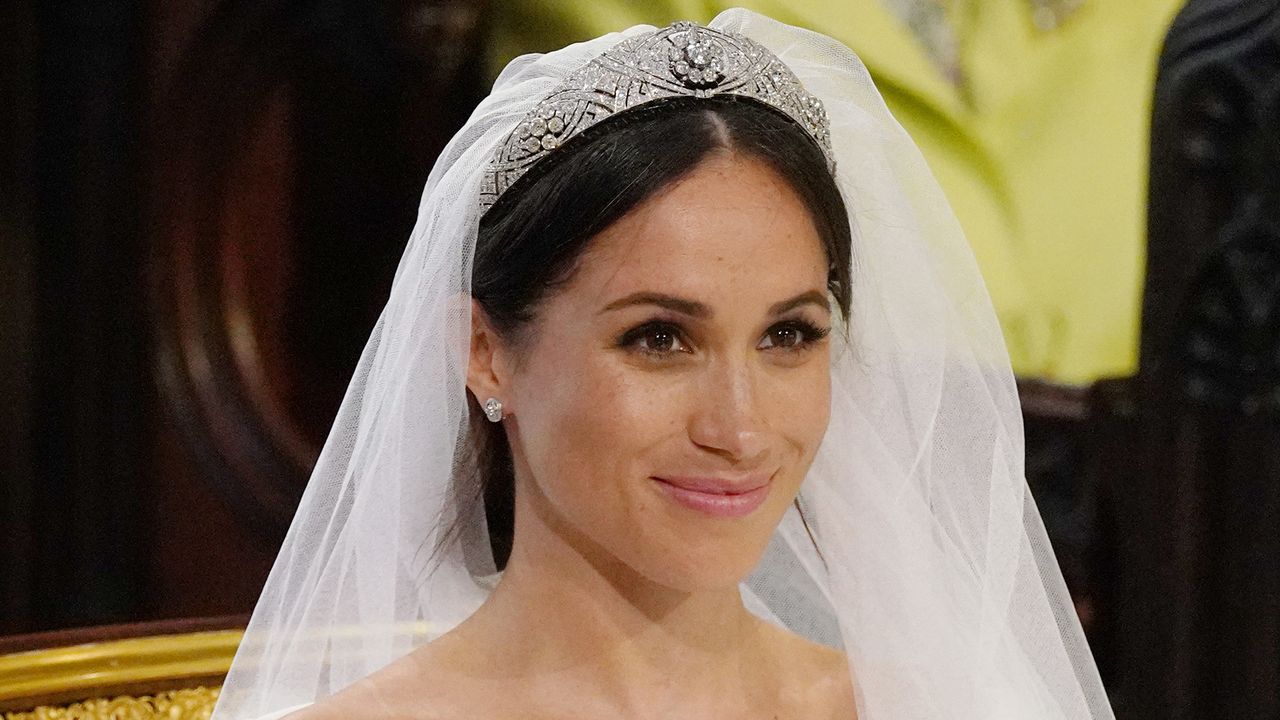 Meghan Markle smiling at her wedding