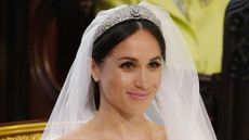 Meghan Markle smiling at her wedding