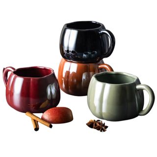 Thyme & Table 4-Pack 16oz Pumpkin Pearl Coffee Mugs