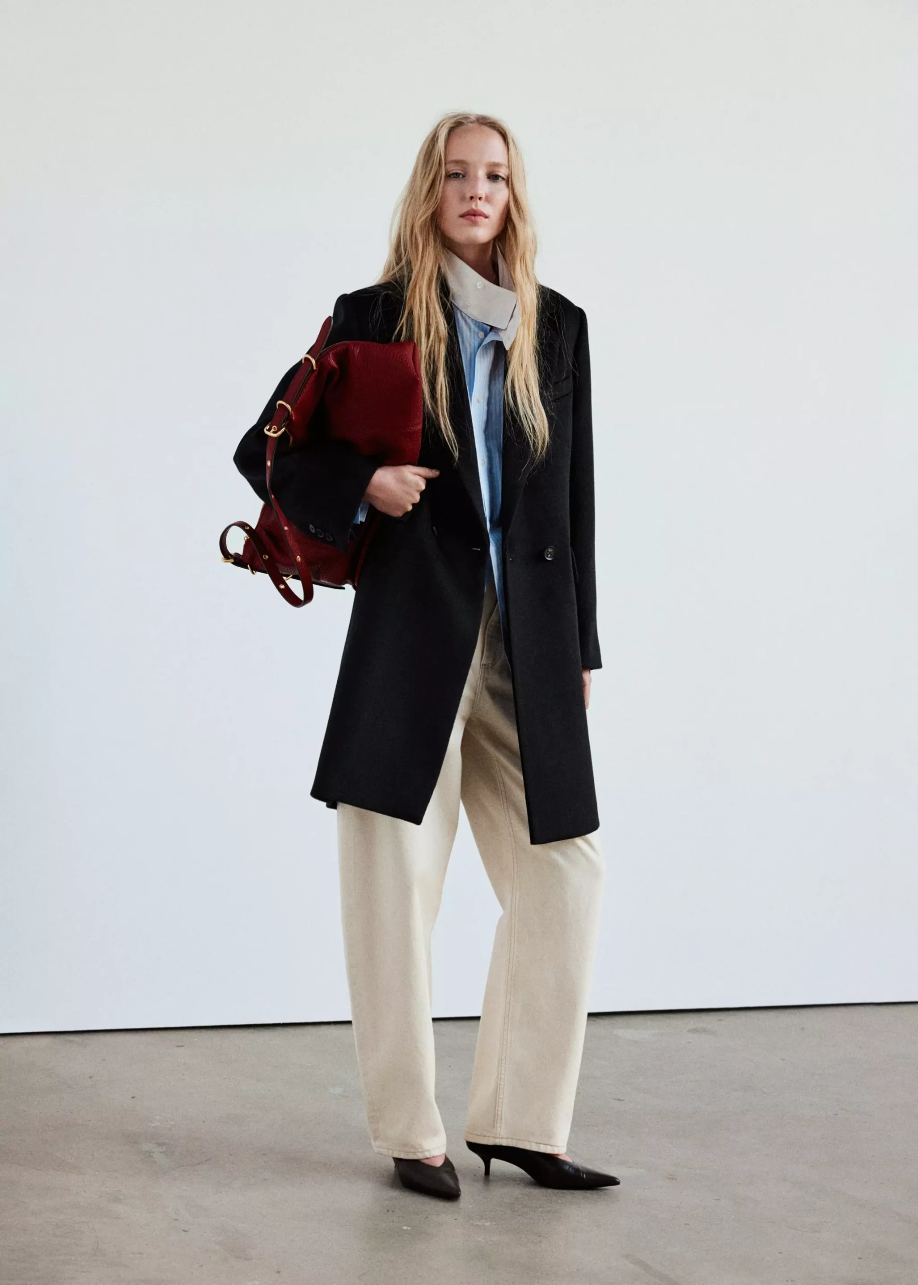 Double-Breasted Wool Coat - Women | Mango Usa