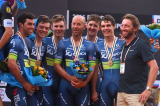 Matt White and Orica-BikeExchange are all smiles on the podium