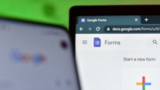 Google Forms on a laptop