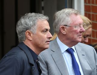 Jose Mourinho and Sir Alex Ferguson, pictured in April 2018