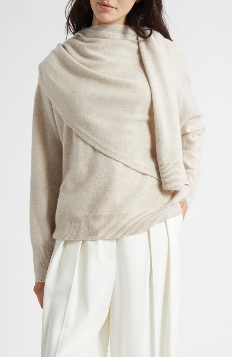 Drape Neck Wool &amp;amp; Cashmere Sweater