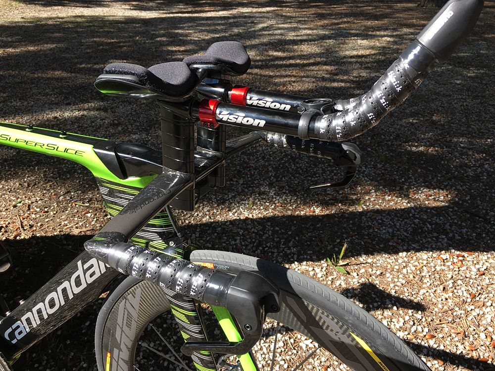 The Cannondale Super Slice disc TT bike on display at Tirreno-Adriatico
