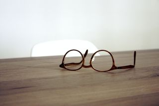 plastic glasses lenses on table