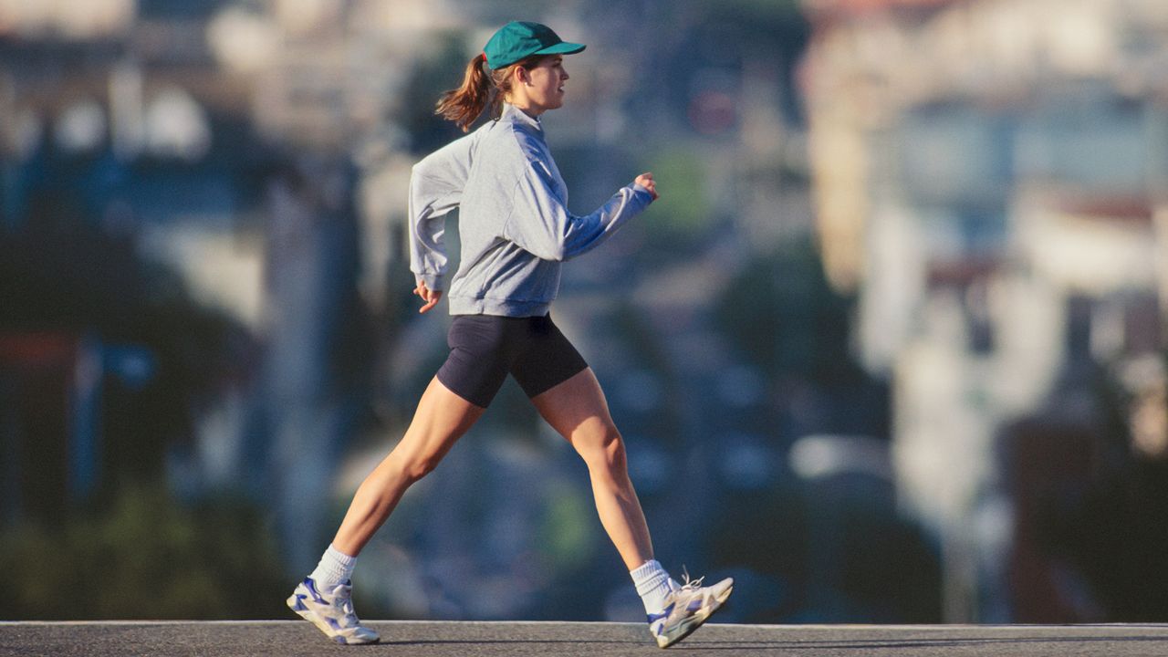 Woman walking with pace wearing activewear