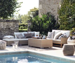 pool with OKA furniture