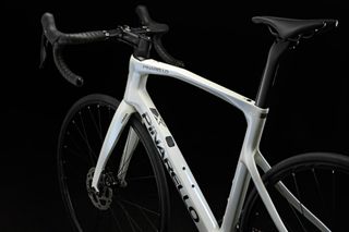 Image shows frame detail of the Pinarello X road bike