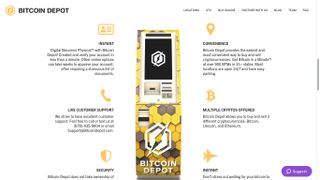 screenshot of Bitcoin Depot's website