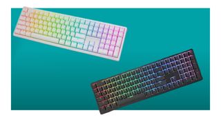 Ducky Zero 6108 gaming keyboard on a blue background