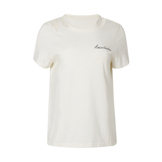 Clothing, White, T-shirt, Sleeve, Neck, Top, Beige, Outerwear, Dress, Active shirt,