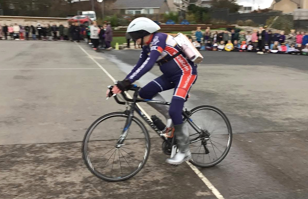 86-year-old Gerard McCarten with his Giant road bike