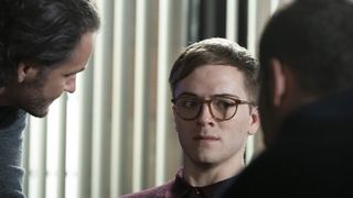 Jake Murphy as Dustin Renfro in glasses in Law & Order: SVU season 25 episode 6