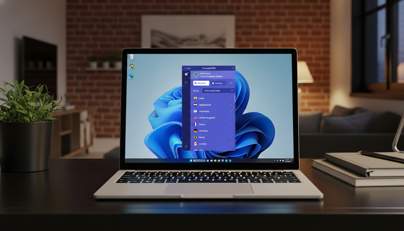PrivadoVPN Free server locations on Windows