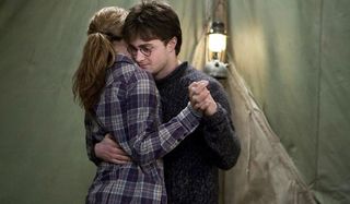 Harry Potter and the Deathly Hallows Part I Harry and Hermione dancing in the tent