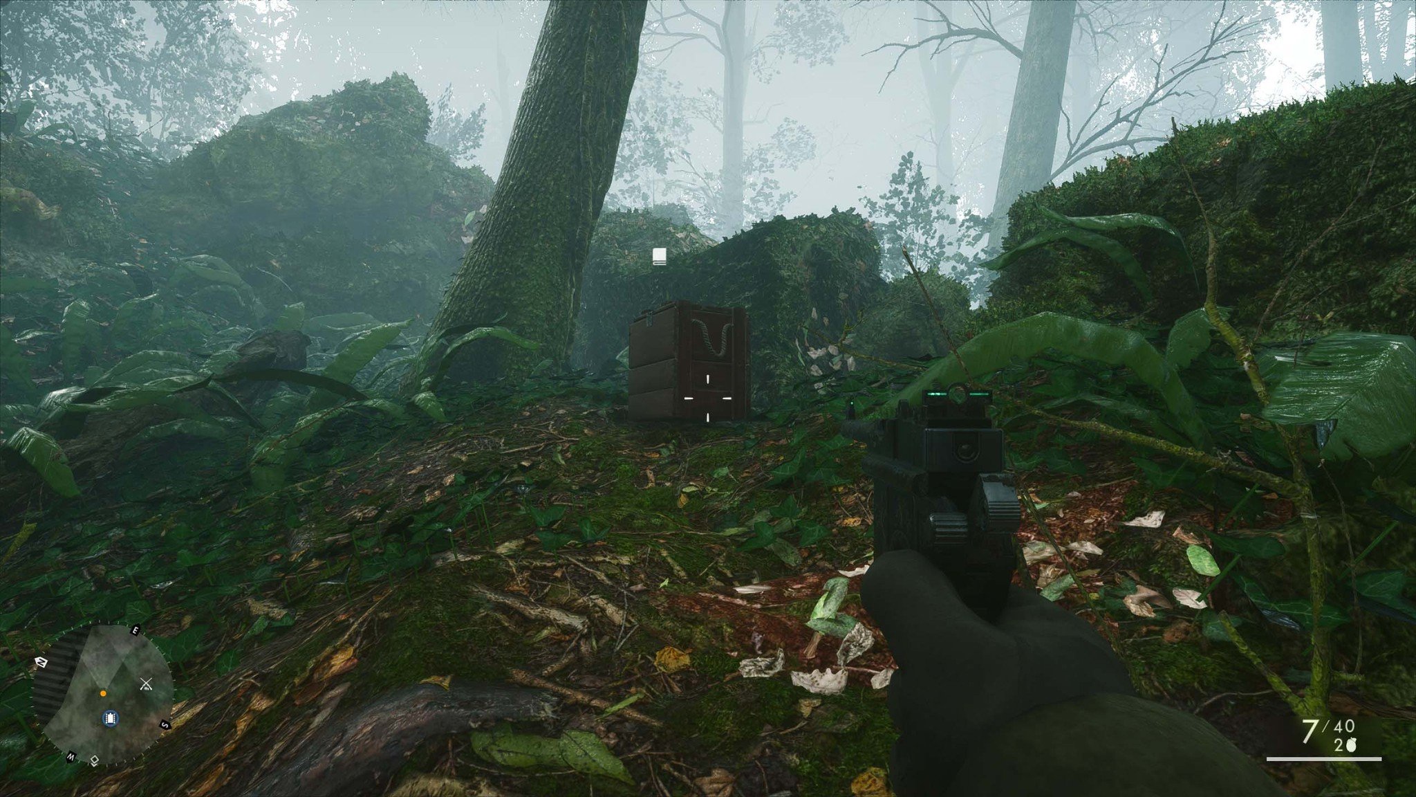 The field manual is located at the top of the small incline.