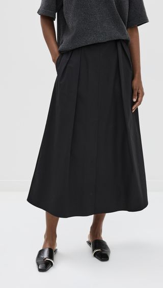 Wide Poplin Skirt