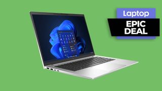 HP EliteBook 840 G9 laptop against green background