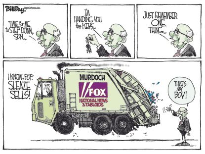 Editorial cartoon Murdoch Fox