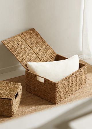 Braided Basket With Handles 45x35cm - Home | Mango United Kingdom