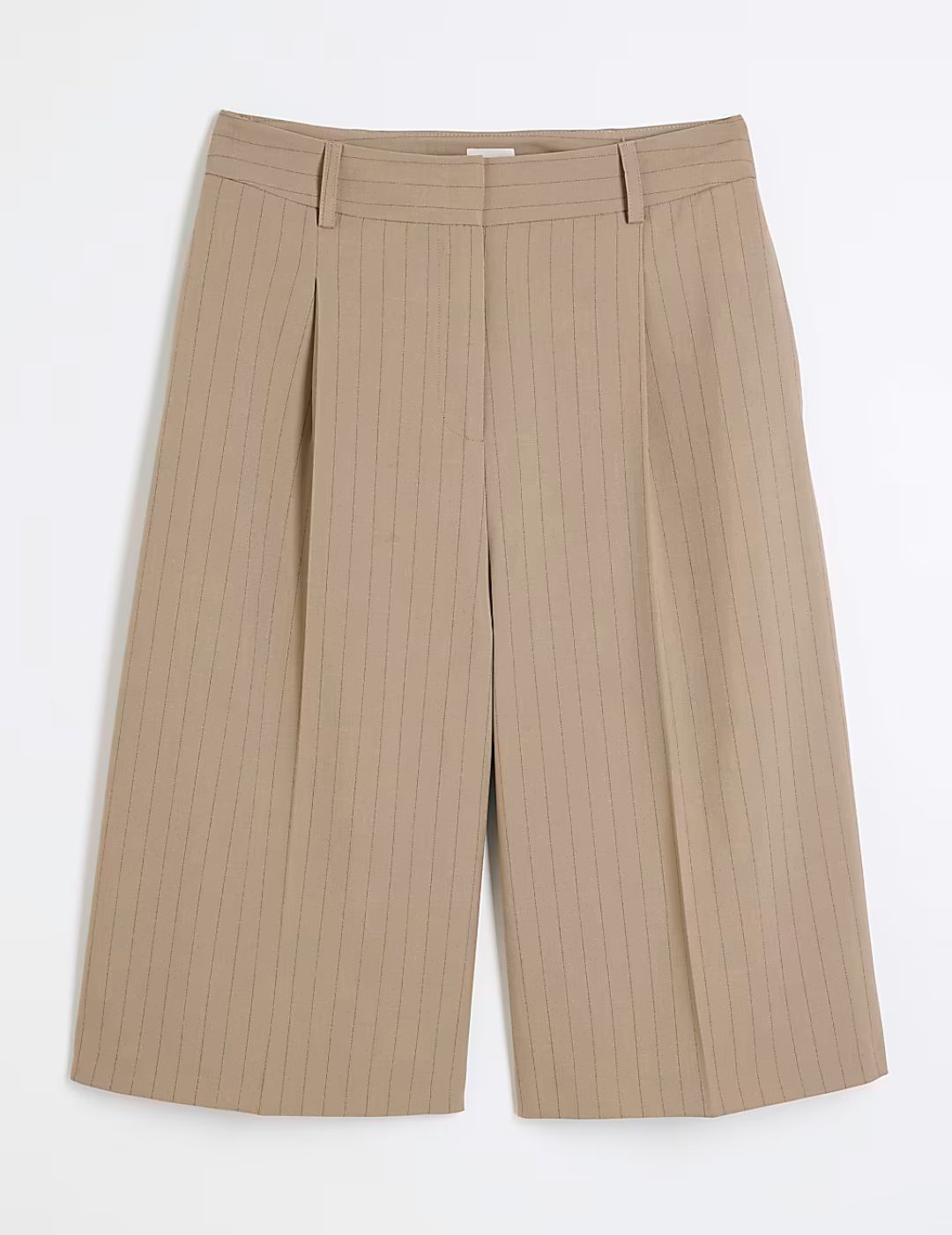 River Island , Beige Pinstripe Bermuda Shorts