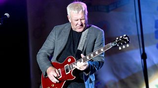 Rock and Roll Hall of Fame member Alex Lifeson, founding member of the classic rock band Rush, performs onstage during the Medlock Krieger All Star Concert benefiting St. Jude Children's Research Hospital at Saddle Rock Ranch on October 28, 2018 in Malibu, California