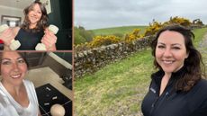 Susan Griffin walking, doing Pilates, and doing strength training as part of the 3-2-1 workout method