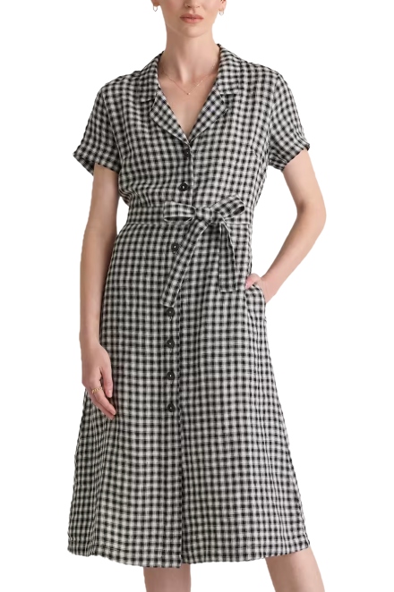 Madewell , Smocked U-Neck Mini Dress in Gingham