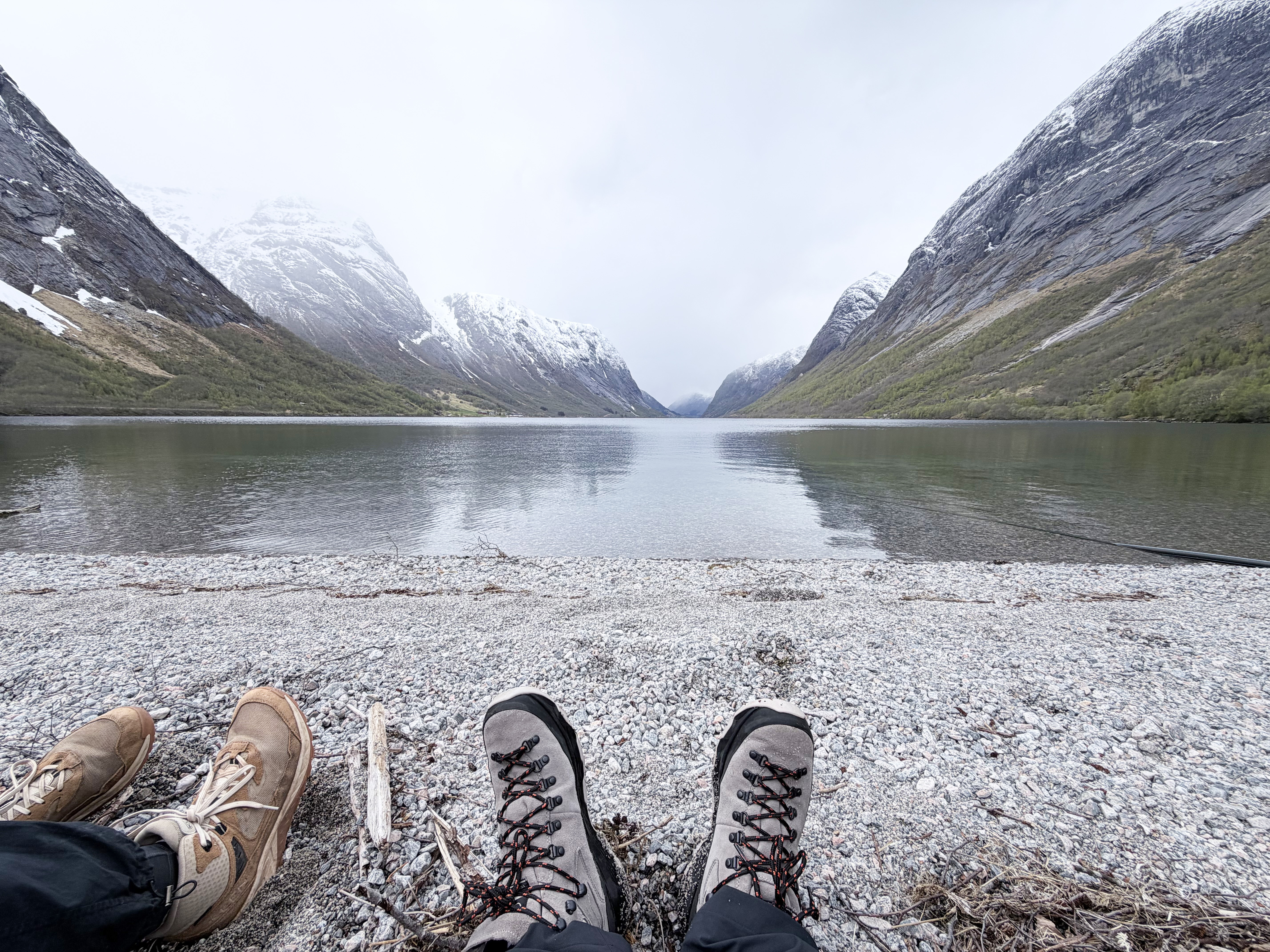 An alpine view in Norway with the Columbia Newton Alpine boots in shot