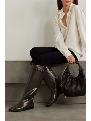 + Net Sustain the Riding Leather Knee Boots